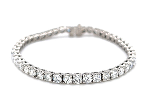 Platinum 8.80 CTW Classic Diamond Straight Line Tennis Bracelet