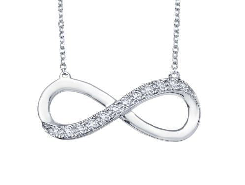 Sterling Silver Simulated Diamond Infinity Necklace by Lafonn