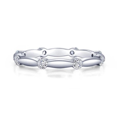 Sterling Silver Simulated Diamond Wave Eternity Band by Lafonn