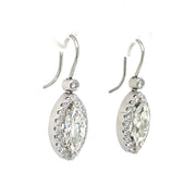 Pre-Owned Platinum Marquise Diamond Halo Dangle Earrings