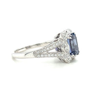 14k White Gold Vintage Inspired Tanzanite & Diamond Ring by Rego Designs