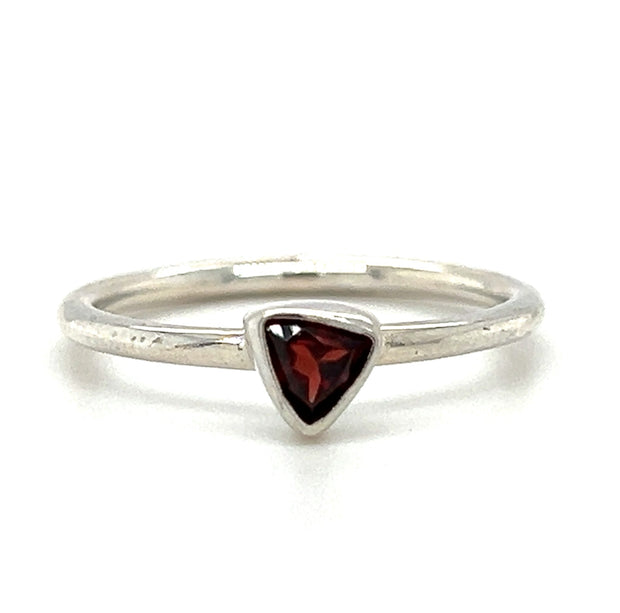 Sterling Silver Garnet Stackable Ring