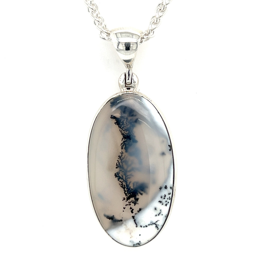 925 Sterling store Dendritic Opal Necklace