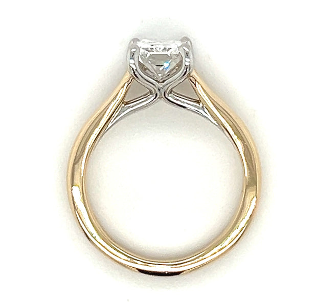 Pre-Owned 14k Yellow Gold/Platinum 1.40 ct Radiant Cut Diamond Solitaire Engagement Ring