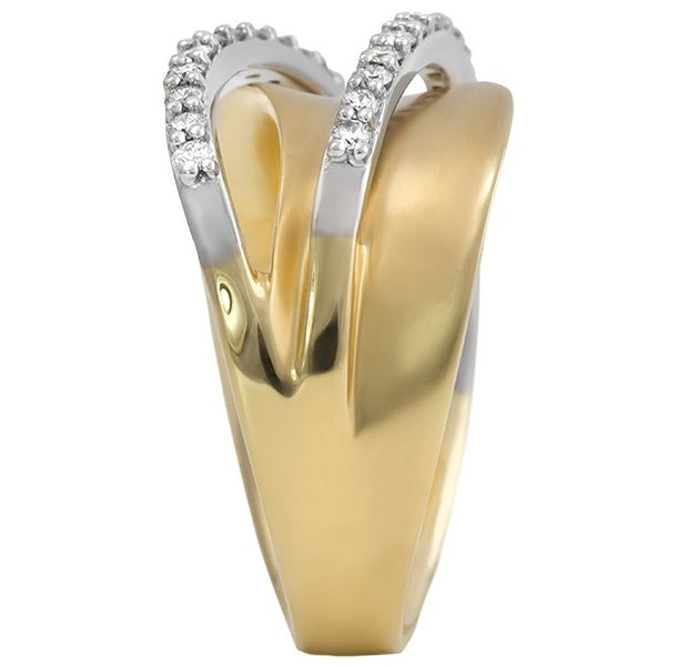 14k Yellow & White Gold Free Form Diamond Fashion Band by Rego Designs