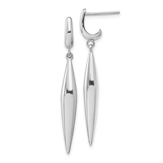 14k White Gold Polished Dangle Earrings