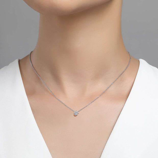 Sterling Silver .50 ctw Simulated Diamond Solitaire Necklace by Lafonn
