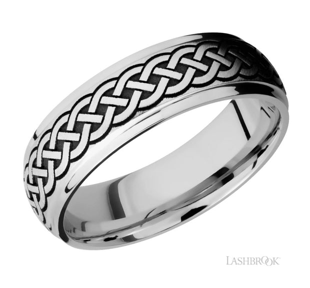 Cobalt Celtic Pattern Wedding Band by Lashbrook Designs