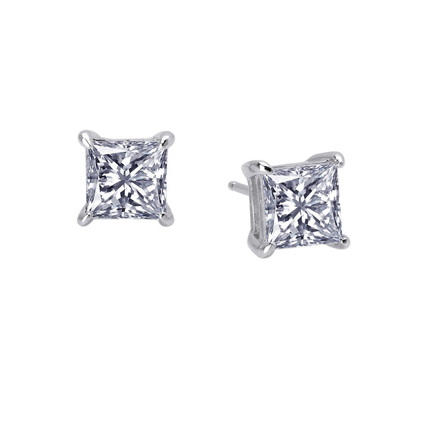 Sterling Silver 2.50 ctw Princess Cut Simulated Diamond Stud Earrings by Lafonn