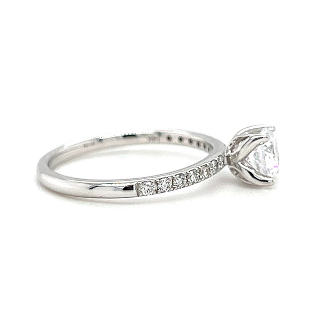 14k White Gold Classic Diamond Tulip Style Engagement Ring by Rego Designs