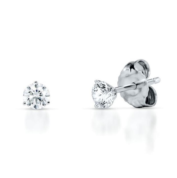 14k White Gold .26 CTW Diamond Stud Earrings