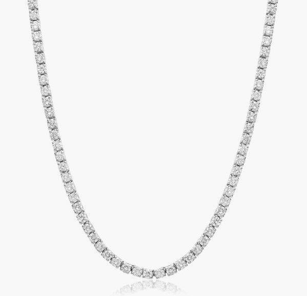 14k White Gold Diamond Tennis Necklace