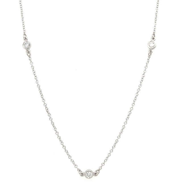 14k White Gold Diamonds By The Inch Necklace by IJC