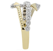14k White & Yellow Gold Geometric Bypass Style Diamond Fashion Band by Rego Designs