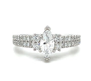 14k White Gold Marquise Diamond Engagement Ring by Rego Designs