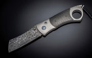 'Techno' Titanium, Damascus Steel, and Carbon Fiber Inlay Cigar Cutter by William Henry