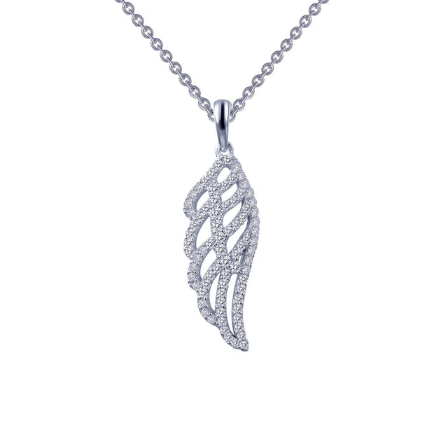 Sterling Silver Simulated Diamond Angel Wing Necklace by Lafonn