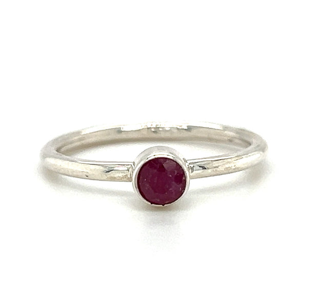 Sterling Silver Ruby Stackable Ring