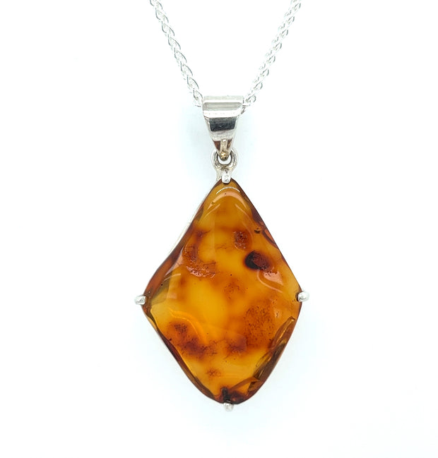 Sterling Silver Amber Pendant