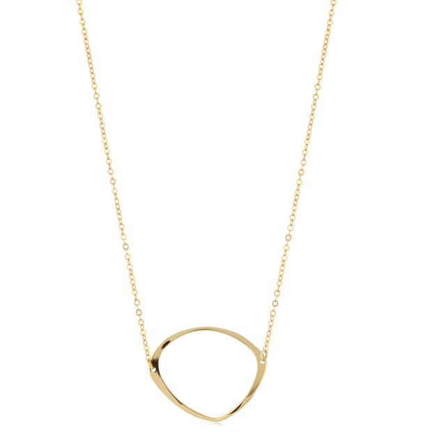 14k Yellow Gold Free Form Circle Necklace by Carla | Nancy B