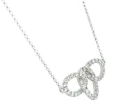 18k White Gold Diamond Fashion Trio Circle Necklace