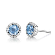 Sterling Silver Blue Topaz Birthstone Earrings by Lafonn