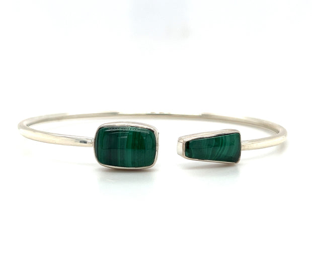 Sterling Silver Malachite Bangle Bracelet