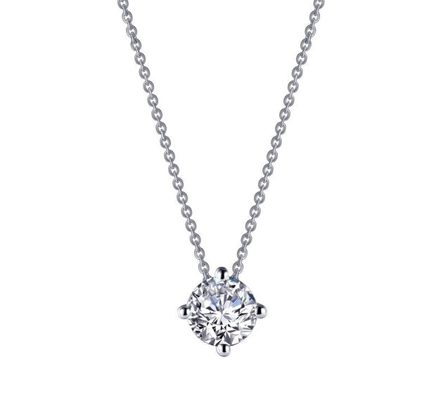 Sterling Silver 1.25 ct Simulated Diamond Solitiare Necklace by Lafonn