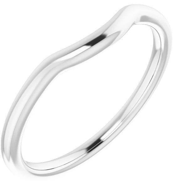 14k White Gold Classic High Polish Contour Wedding Band