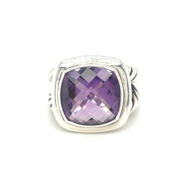 Pre-Owned Sterling Silver David Yurman Amethyst Fashion Ring