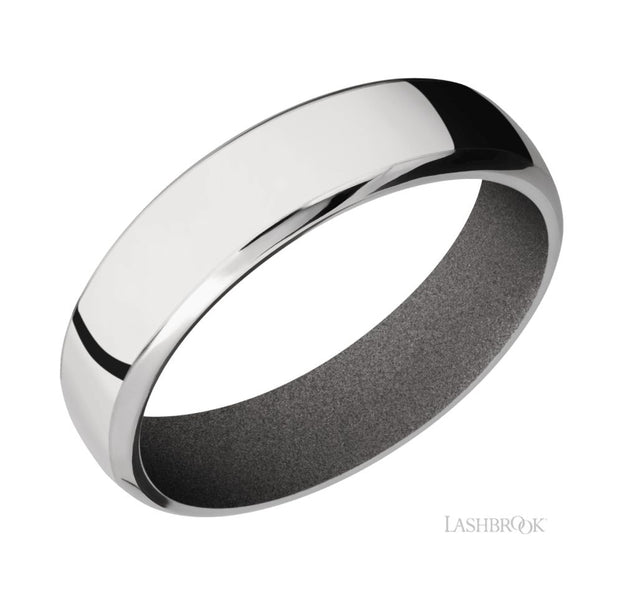 Cobalt Chrome & Gun Metal Grey Cerakote Sleeve Wedding Band by Lashbrook Designs