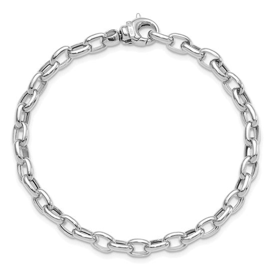 14k White Gold Polished Fancy Link Bracelet