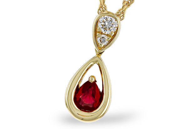 14kYellow Gold Ruby & Diamond Fashion Necklace by Allison Kaufman