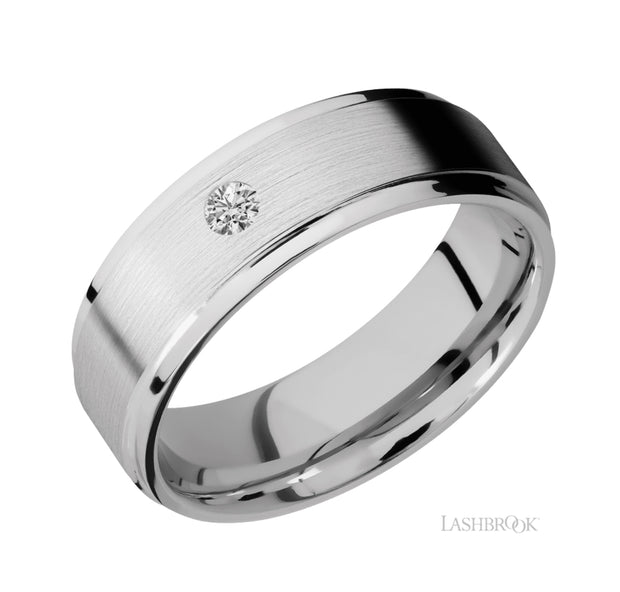 14k White Gold Diamond Wedding Band by Lashbrook Designs