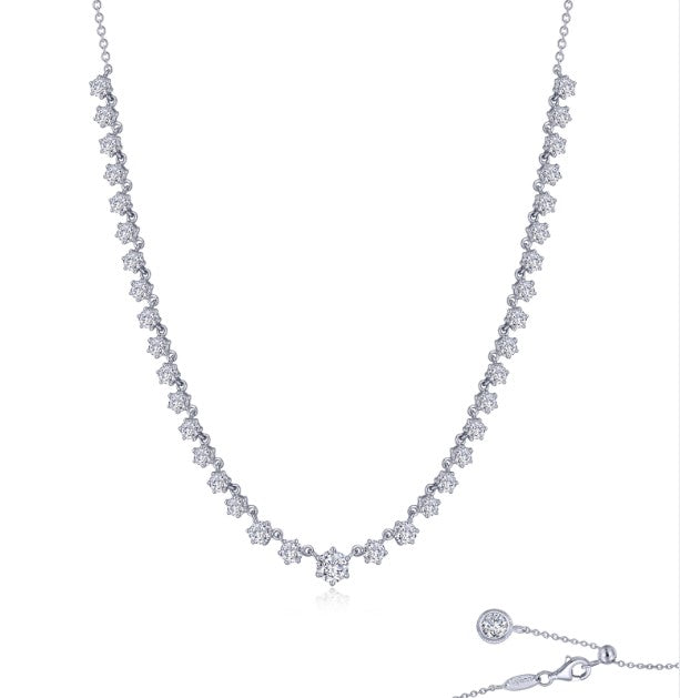 Sterling Silver 4.91 CTW Simulated Diamond Tennis Fashion Necklace by Lafonn