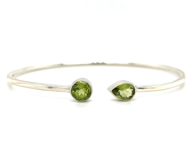 Sterling Silver Peridot Bangle Bracelet