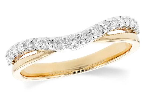 14k Two Tone Diamond Contour Wedding Band by Allison Kaufman