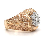 Pre-Owned 14k Two Tone Nugget Style Cluster Fashion Ring