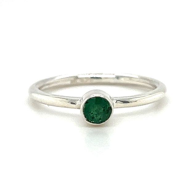 Sterling Silver Emerald Stackable Ring