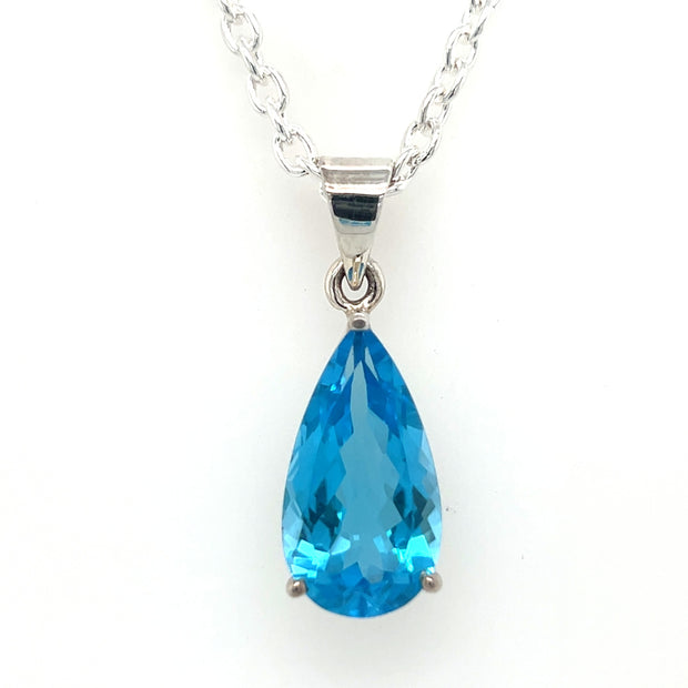 Sterling Silver Blue Topaz Pendant