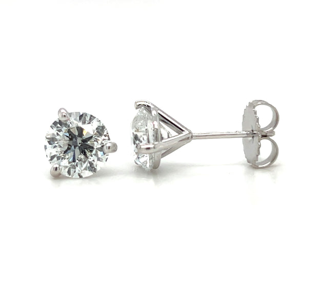 18k White Gold 3.01 CTW Diamond Stud Earrings