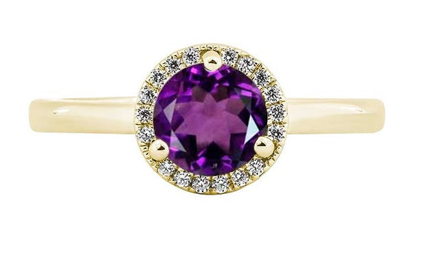 14k White Gold Amethyst & Diamond Fashion Ring by Rego Designs