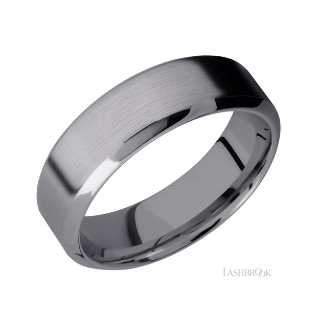 High Bevel Tantalum Wedding Band by Lashbrook Designs