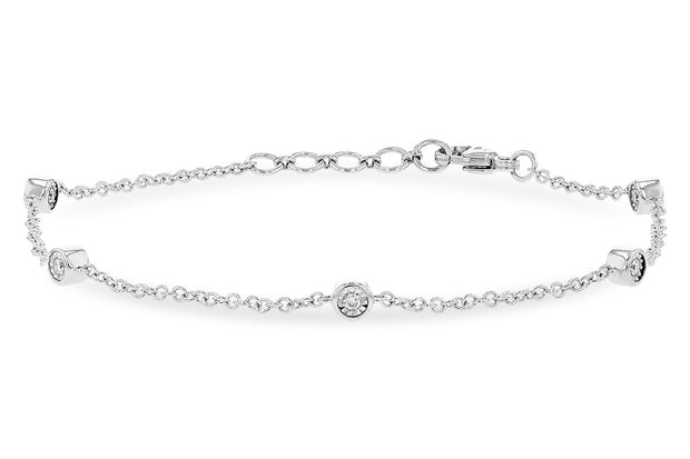 14k White Gold Illusion Set Diamond Station Bracelet by Allison Kaufman