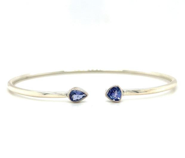 Sterling Silver Tanzanite Bangle Bracelet