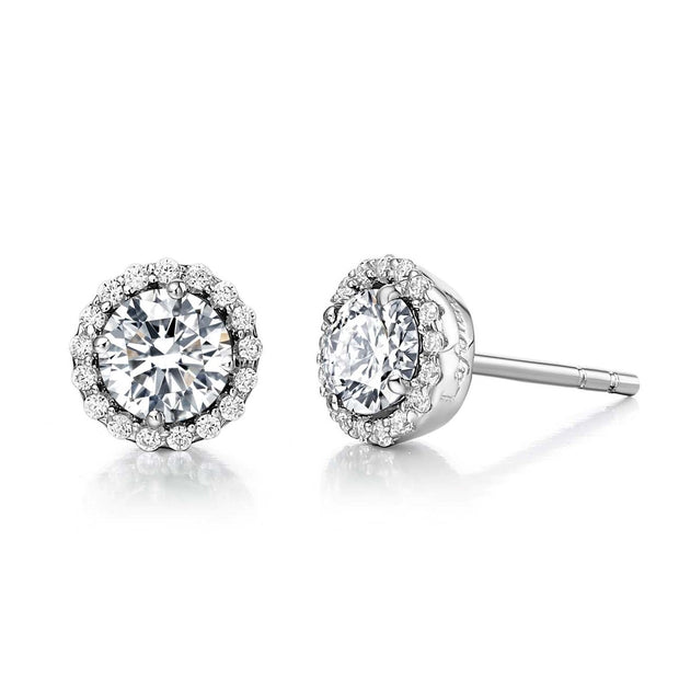 Sterling Silver Simulated Diamond Birthstone Stud Earrings by Lafonn