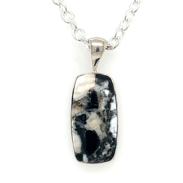 Sterling Silver White Buffalo Dolomite Pendant