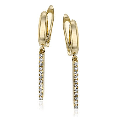 14k Yellow Gold Diamond Fashion Hoop Earrings by Zeghani