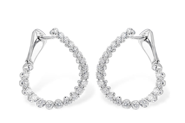 14k White Gold .50 CTW Diamond Hoop Fashion Earrings by Allison Kaufman