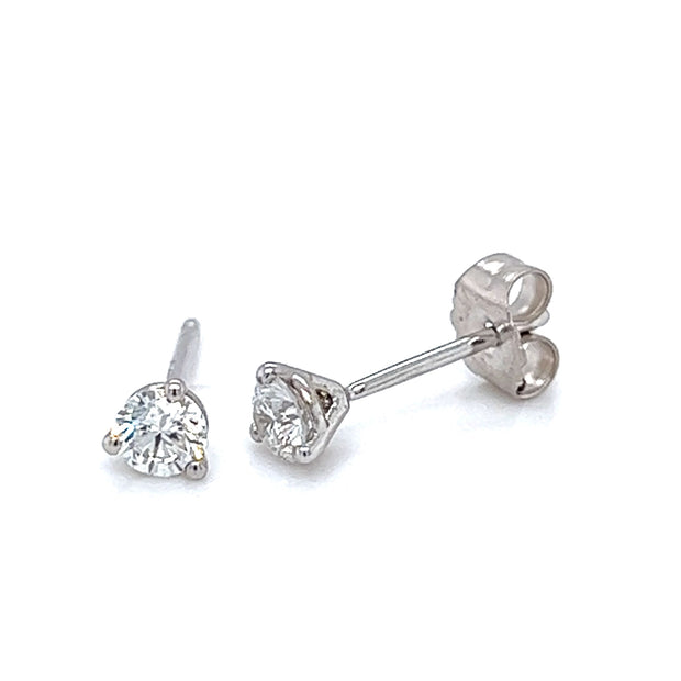 14k White Gold .37 CTW Diamond Stud Earrings